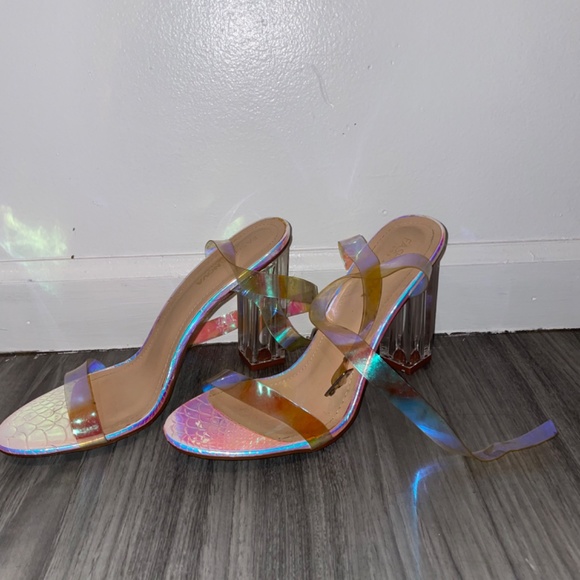 Clear Block Multi Colored Heels Fashionnova - Picture 4 of 4
